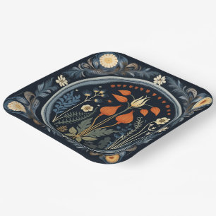 Retro Botanical Samhain / Halloween Party Plates