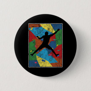 Retro Bouldering Mountaineering Rock Climbing 6 Cm Round Badge