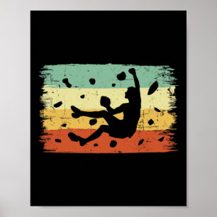 Retro Bouldering Rock Climbing Vintage Climber  Poster