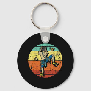Retro Bouldering Wall Climber Rock Climbing Mounta Key Ring