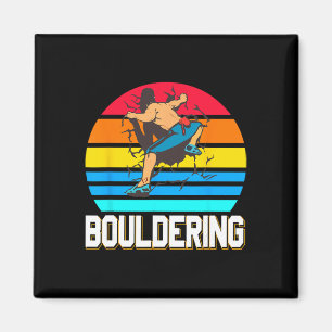 Retro Bouldering Wall Smash Indoor Climbing Scene  Magnet