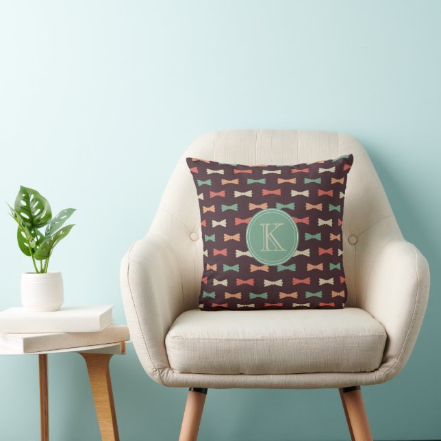 Retro Bow Tie Custom Initial Cushion (Chair)