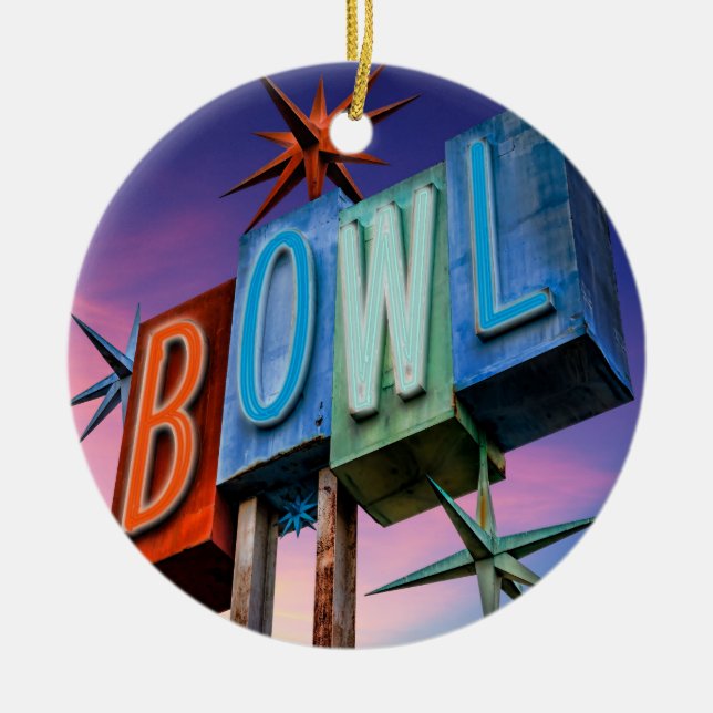 Retro BOWL sign ornament (Front)