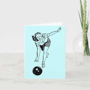 Retro Bowler Holiday Card