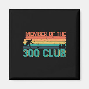 Retro Bowler Silhouette For Member Of The 300 Club Magnet