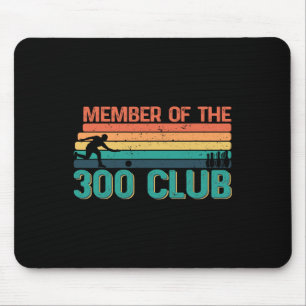 Retro Bowler Silhouette For Member Of The 300 Club Mouse Pad