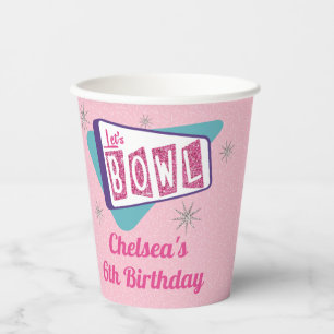 Retro Bowling Birthday Party 50's Tenpin Paper Cup