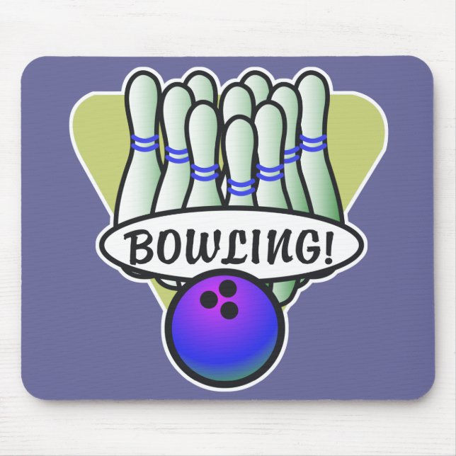 retro bowling design mouse pad (Front)