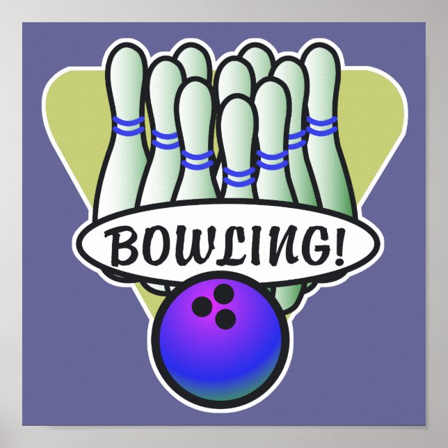 retro bowling design poster (Front)