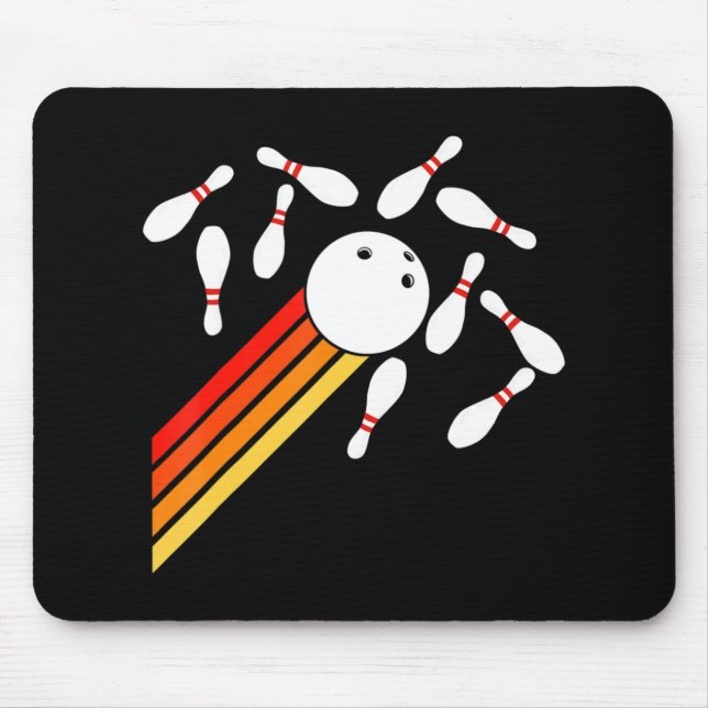 retro Bowling Fun Bowling Party  Mouse Pad (Front)