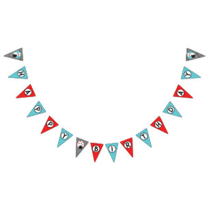Retro Bowling Happy Birthday Bunting Flag Banner