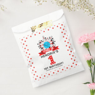 Retro Bowling Kids 1st Birthday Party Favour Bag