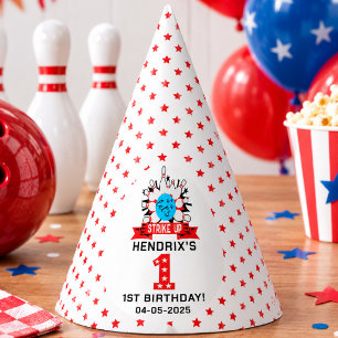 Retro Bowling Kids 1st Birthday Party Hat