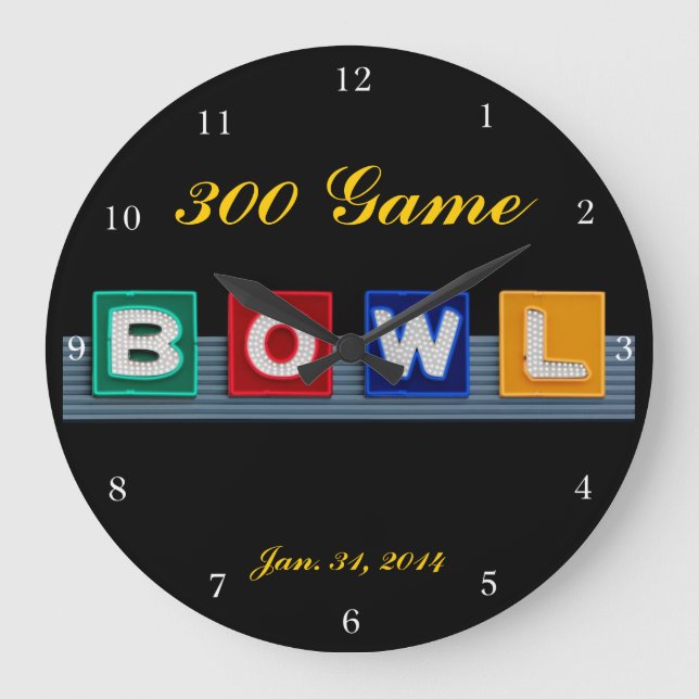 Retro Bowling Large Clock (Front)