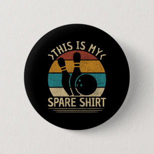 Retro Bowling Men Boys Kids Funny Bowling This Is 6 Cm Round Badge