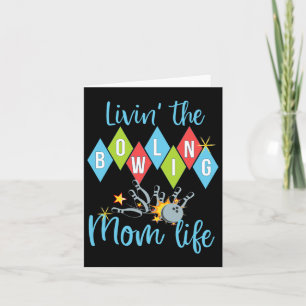 Retro Bowling Mum Bowler Queen D Card