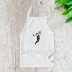 Retro Bowling Player Throwing Ball Standard Apron