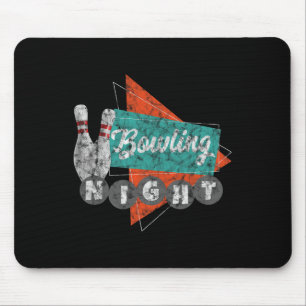 Retro Bowling T Shirt Men Women Vintage Bowling Pa Mouse Pad