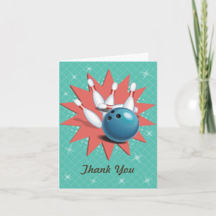 Retro Bowling Thank You Card