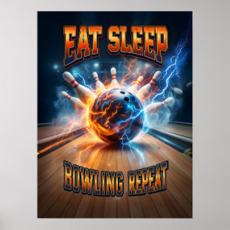 Retro Bowling Vintage Bootleg Art Poster