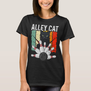 Retro Bowling Vintage Bowler Alley Cat Vintage  T-Shirt