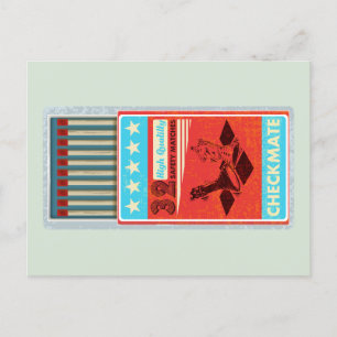 Retro box of matches pop art postcard