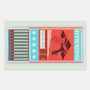 Retro box of matches pop art rectangular sticker