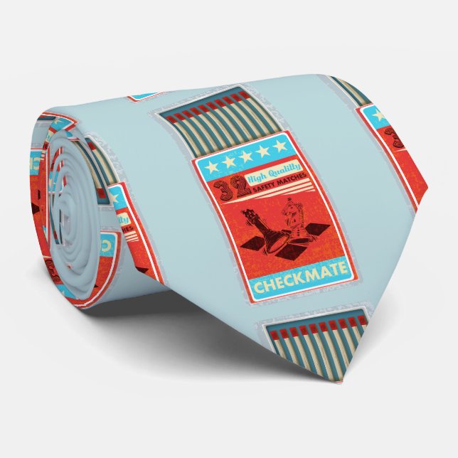 Retro box of matches pop art tie (Rolled)