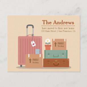Retro Boxes and Suitcases New Home Announcements