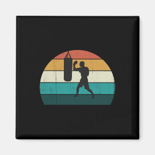 Retro Boxing Boxer Training - Vintage Sunset Heavy Magnet