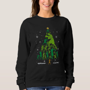 Retro Boxing Christmas Tree Xmas Boxing Player Lov Sweatshirt