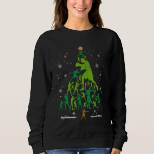 Retro Boxing Christmas Tree Xmas Boxing Player Lov Sweatshirt