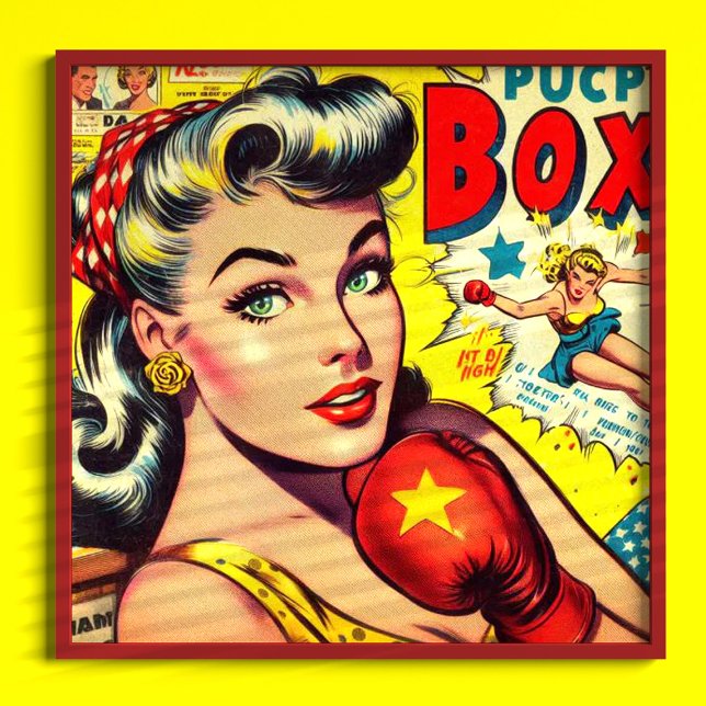 Retro Boxing Girl Comics Poster (Creator Uploaded)