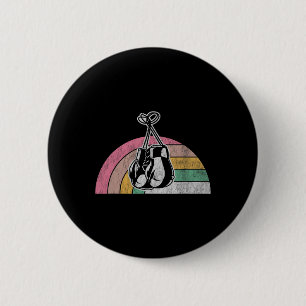 Retro Boxing Gloves Rainbow Vibes  6 Cm Round Badge