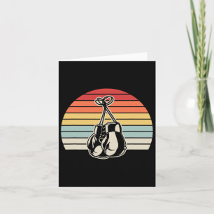 Retro Boxing Gloves Sunset Design 1 Card