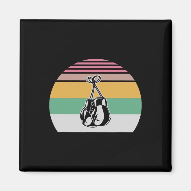 Retro Boxing Gloves Sunset Design 2  Magnet (Front)