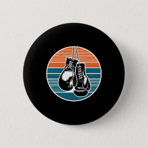 Retro Boxing Gloves Sunset Kickboxing Boxing Lover 6 Cm Round Badge