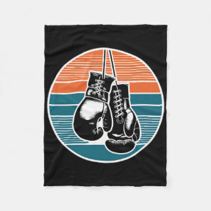 Retro Boxing Gloves Sunset Kickboxing Boxing Lover Fleece Blanket