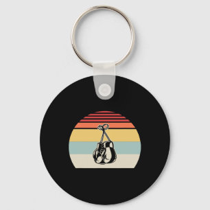 Retro Boxing Gloves Vintage Sunset Sport  Key Ring