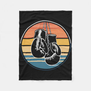 Retro Boxing Hanging Gloves Kickboxing Boxing Love Fleece Blanket