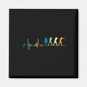 Retro Boxing Heartbeat - Boxing Lover Boxer Kickbo Magnet
