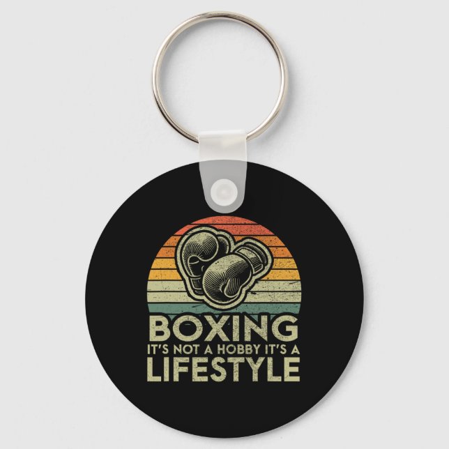 Retro Boxing Lifestyle Boxer  Key Ring (Front)