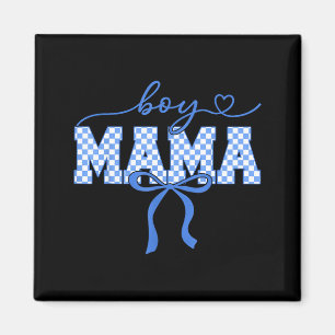 Retro boy mama mother's day 2026 chequered women magnet