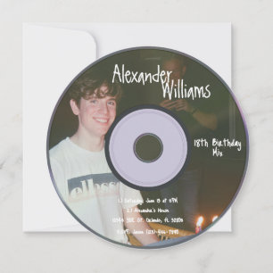 Retro Boys Music CD Birthday Invitation