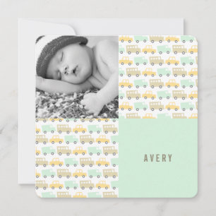 Retro Boys Toys Baby Boy Photo Birth Announcement