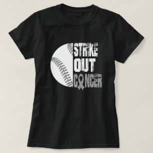 Retro Brain Tumour Awareness Strike Out Cancer T-Shirt