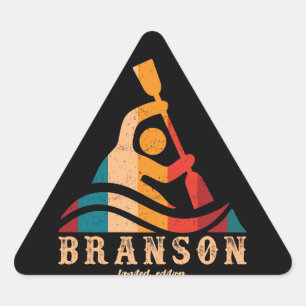 Retro Branson Kayaking Triangle Sticker