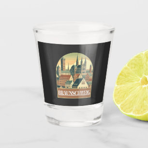 Retro Braunschweig Skyline Shot Glass