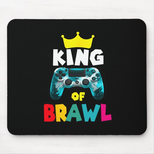 Retro Brawl King Gamer Gaming Brawler Brawl Funny  Mouse Pad (Front)