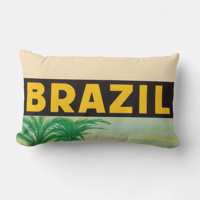 Retro Brazil Lumbar Pillow (Front)